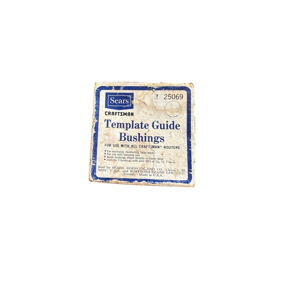 Vintage Sears Craftsman Template Guide Bushings 9 25069 for Routers‎ 2pc Set